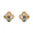 Gold Plated with Multi Cubic Zirconia Earrings