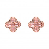 Rose Gold Plated with Pink Cubic Zirconia Earrings