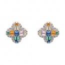 Gold Plated with Multi Cubic Zirconia Earrings