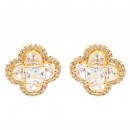 Gold Plated with Cubic Zirconia Earrings