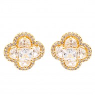 Gold Plated with Cubic Zirconia Earrings