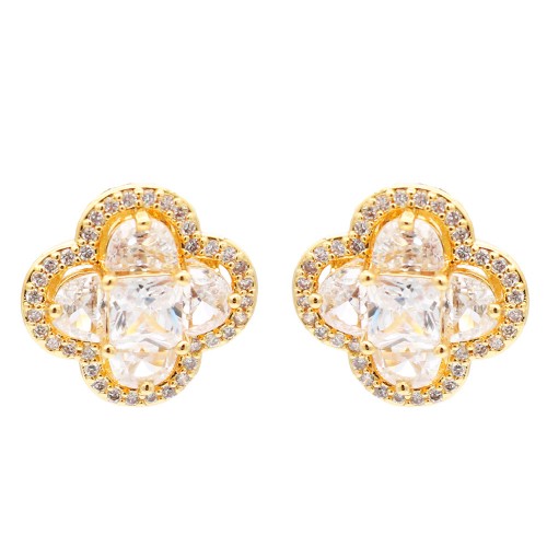 Gold Plated with Cubic Zirconia Earrings