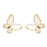 Gold Plated With MOP Butterfly Earrings