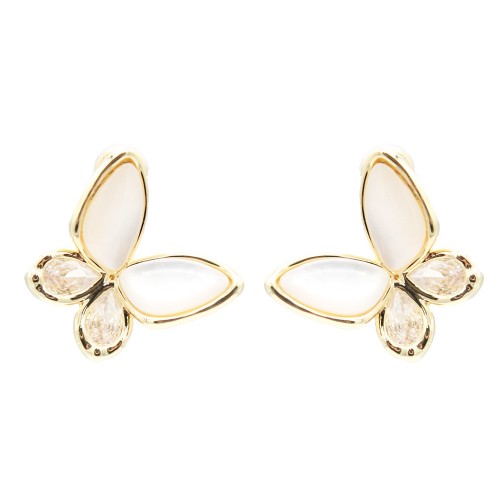 Gold Plated With MOP Butterfly Earrings Gold Plated With MOP Butterfly Earrings