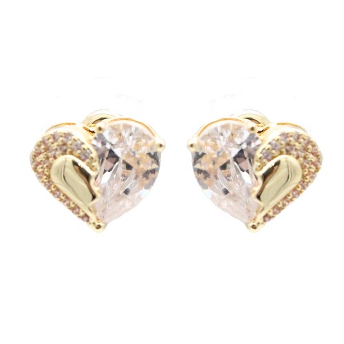 Gold Plated with Clear Cubic Zirconia Earrings Gold Plated with Clear Cubic Zirconia Earrings