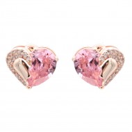 Rose Gold Plated with Clear Cubic Zirconia Earrings