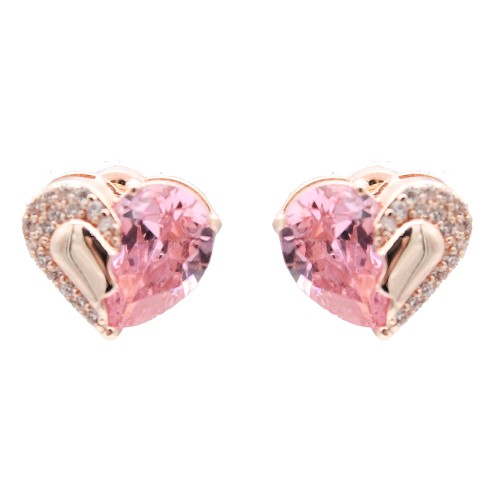 Rose Gold Plated with Clear Cubic Zirconia Earrings Rose Gold Plated with Clear Cubic Zirconia Earrings