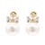 Gold-Plated-With-Pearl,-CZ-Earrings-Gold