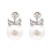 Rhodium-Plated-With-Pearl--CZ-Earrings-Rhodium
