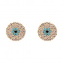 Gold Plated With Clear CZ Evil Eye Earrings Gold Plated With Clear CZ Evil Eye Earrings