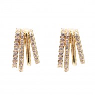 Gold Plated  With Clear CZ Earrings