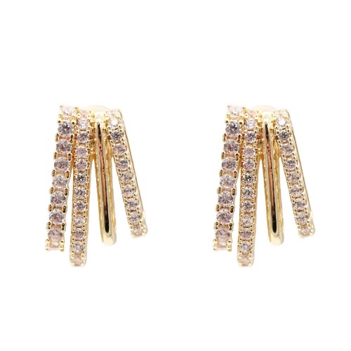 Gold Plated With Clear CZ Earrings Gold Plated With Clear CZ Earrings