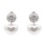 Rhodium-With-Clear-CZ--Heart-Pearl-Earrings-Rhodium