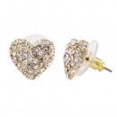 Gold Plated Green AB Crystal Heart Shape Earring