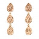 Rose Gold Plated Peach Crystal Earring