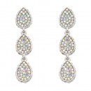 Rhodium Plated Clear Crystal Earring