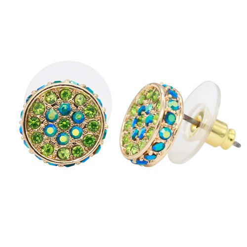 Gold Plated with Emerald Green AB Crystal Earring