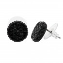 Jet Black Plated with Black Crystal Earrings