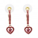 Gold Plated With AB Crystal Heart shape Earrings