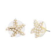 Gold Plated Pearl Starfish Earring