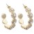 Gold-Plated-With-Clear-Crystal-Flower-Hoop-Earrings-Gold Clear
