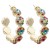 Gold-Plated-With-Multi-Color-Crystal-Flower-Hoop-Earrings-Gold Multi-Color