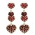 Gold-Plated-With-Red-Color-Crystal-Heart-Shape-Earrings-Gold Red