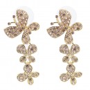Rhodium Plated With Clear Crystal Butterfly Earrings