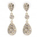 Gold Plated With Green Color Crystal Earrings