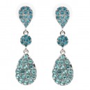 Rhodium Plated With AB Crystal Earrings