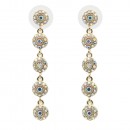 Gold Plated With Multi Color Crystal Earrings