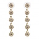 Gold Plated With Multi Color Crystal Earrings