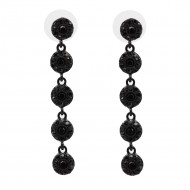 Black Plated With Jet Black Crystal Earrings