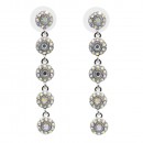 Rhodium Plated With AB Crystal Earrings