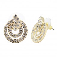 Gold Plated With Clear Crystal Earrings