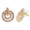 Rhodium Plated With AB Crystal Earrings