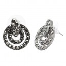 Rhodium Plated With Clear Crystal Earrings