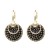 Gold-Plated-With-Jet-Crystal-Double-Disc-Earrings-Gold Black