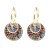 Gold-Plated-With-Multi-Color-Crystal-Double-Disc-Earrings-Gold Multi-Color