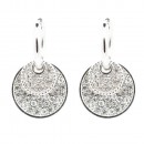 Gold Plated With Multi-Color Crystal Double Disc Earrings