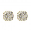 Rhodium Plated With Clear Crystal Stud Earrings