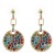 Gold-Plated-With-Multi-Color-Crystal-Pave-Disc-Earring-Gold Multi-Color
