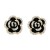 Gold-Plated-With-Black-Rose-Flower-Earring-Gold Black