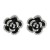 Rhodium-Plated-With-Black-Rose-Flower-Earring-Rhodium Black