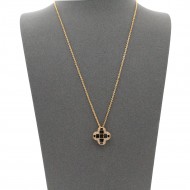 Gold Plated with Black Cubic Zirconia Necklaces