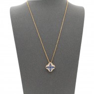 Gold Plated with Blue Cubic Zirconia Necklaces