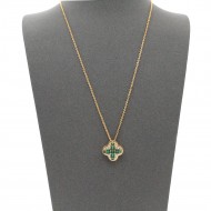 Gold Plated with Green Cubic Zirconia Necklaces