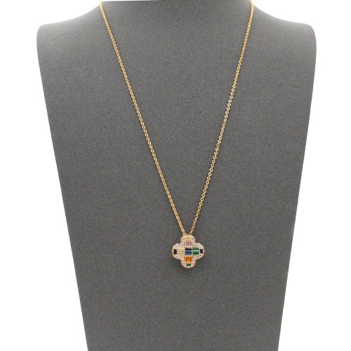 Gold Plated with  Multi Cubic Zirconia Necklaces