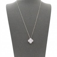 Rhodium Plated with Clear Cubic Zirconia Necklaces