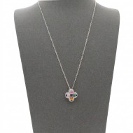 Rhodium Plated with Multi Cubic Zirconia Necklaces